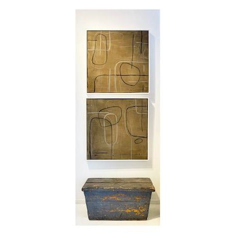 Coffee Antique Primitive Painted Wood Trunk With Original Patina – Early 20th Century For Sale - Image 8 of 9