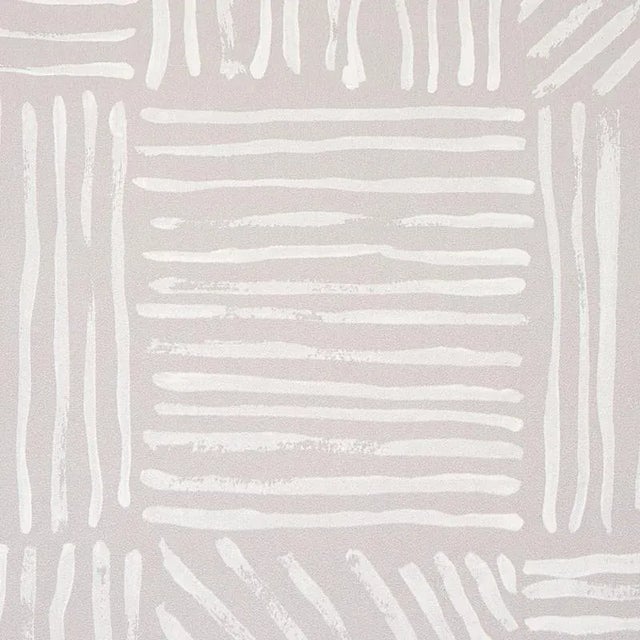 Mid-Century Modern Schumacher X Caroline Z Hurley Katama Wallpaper in Ivory on Stone - Sample For Sale - Image 3 of 4