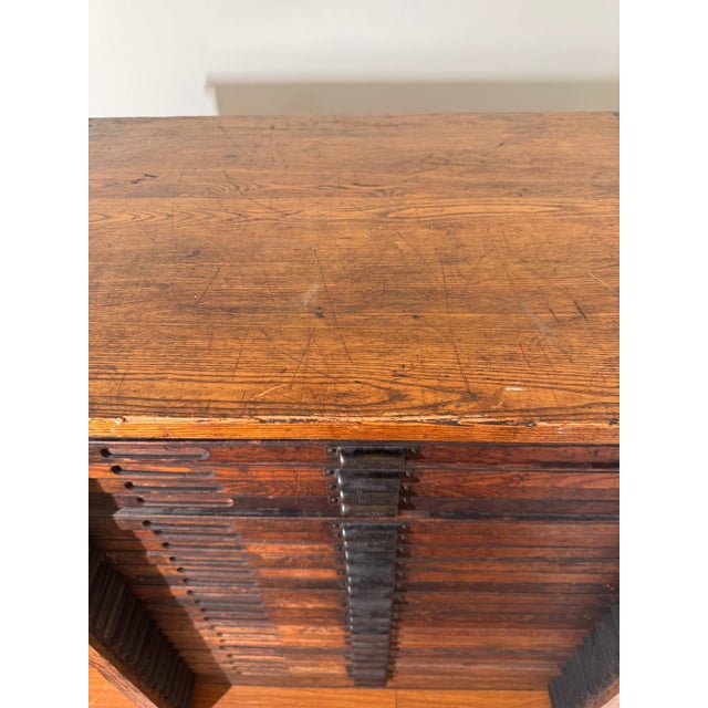 Antique Hamilton 24 Drawer Printer’s Flat File Industrial Cabinet C. 1920-1930 For Sale - Image 13 of 15