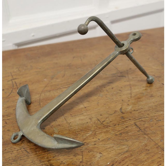 Metal Bronze Yacht Anchor Desk Ornament, 1890s For Sale - Image 7 of 8