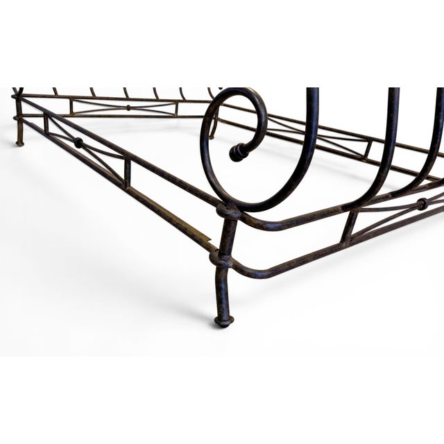 Vintage Signed Brown Jordan "Autumn Guild" Wrought Iron Queen Sleigh Bed For Sale - Image 9 of 16
