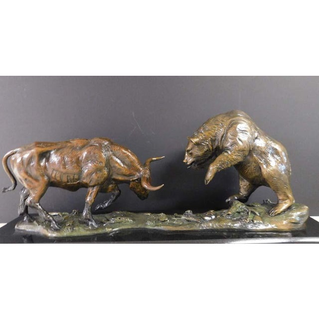 Don Hunt "The Exchange" Bulle&bear Bronze Sculpture Beautiful Art Rare! Obo For Sale In Denver - Image 6 of 10