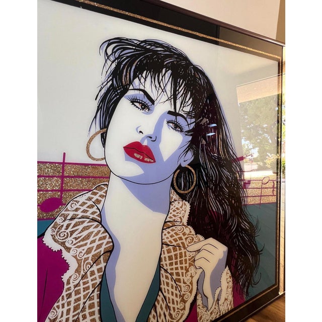 1980s Vintage Large Postmodern 1980s Laurel Wall Art Mirror Rare Patrick Nagel Style 80s For Sale - Image 5 of 10