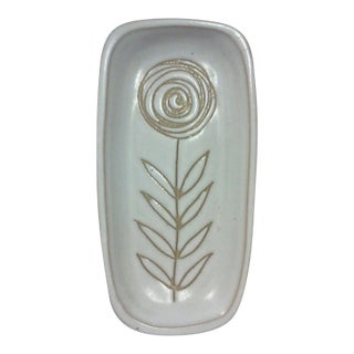 1960s Gordon and Jane Martz Floral Incised Ceramic Tray or Dish, Marshall Studios For Sale