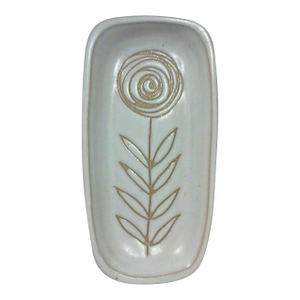 1960s Gordon and Jane Martz Floral Incised Ceramic Tray or Dish, Marshall Studios