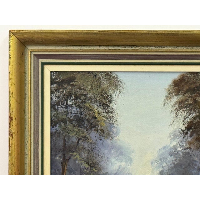 Oil Painting of Tree Lined River in a Forest in Ireland by Irish Artist 1980 Circa For Sale - Image 12 of 16