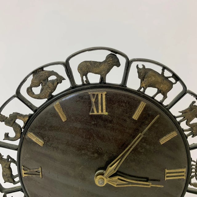 Modernist Zodiac Clock from Junghans, 1970s For Sale - Image 4 of 12