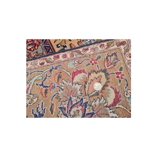 Authentic Hand Knotted Vintage Tabreez Wool Area Rug 12.6 X 9.3 Ft For Sale - Image 10 of 10