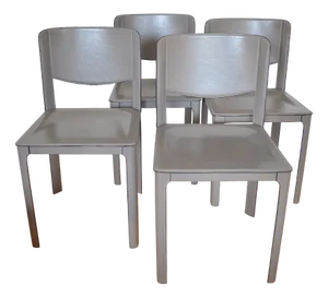 Leather Chairs by Tito Agnoli for Matteo Grassi, 1980s, Set of 4