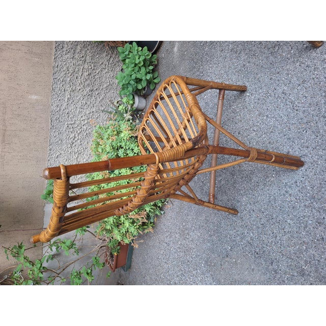 Tan Chairs in Rattan and Wicker, 1960s, Set of 2 For Sale - Image 8 of 9