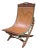 Circa 1980's Ramon Castellano for Kalma Bamboo + Leather Collapsible Chair For Sale