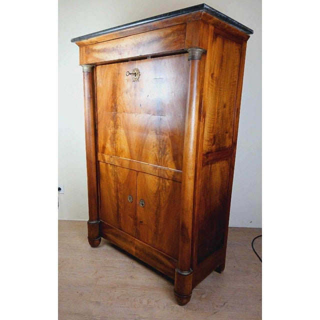 Brown Antique Empire Mahogany Secretaire, 1810 For Sale - Image 8 of 9