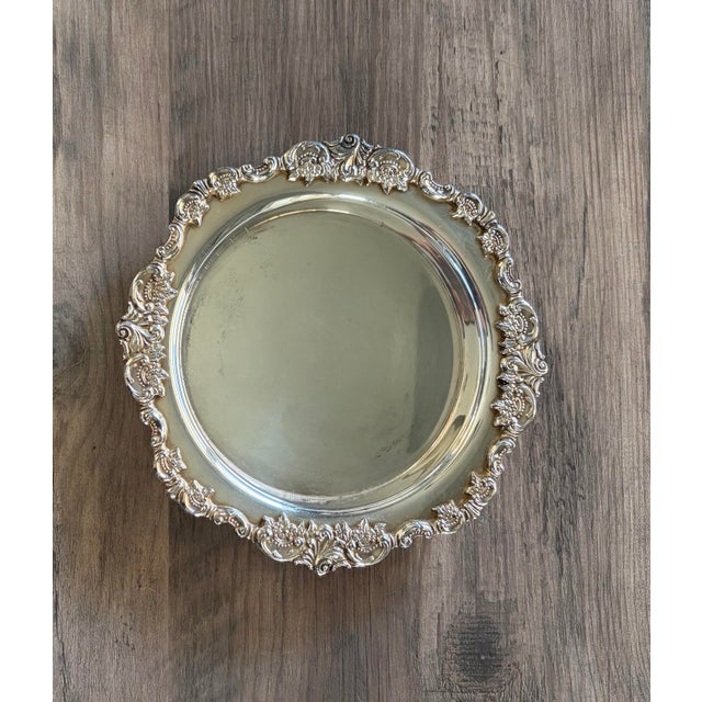 Baroque Baroque by Wallace Vintage Silver-Plate Wine Coaster For Sale - Image 3 of 11