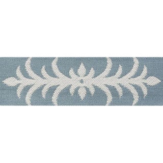 Sample - Schumacher X Celerie Kemble Acanthus Tape in Slumber Blue For Sale