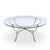 Maison Jansen Mid Century Round Rams Head Glass Top Coffee Table This coffee table measures: 34 wide x 34 deep x 16.25...