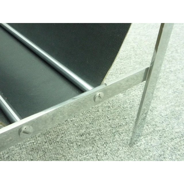 Magazine Rack in Chrome and Leather, 1960s For Sale - Image 7 of 8
