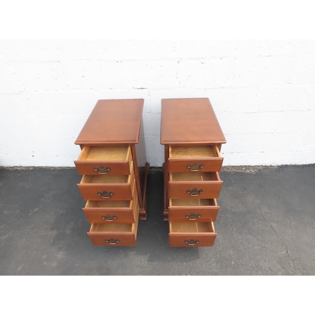 J B Van Sciver Tall and Narrow Maple Nightstands End Bedside Tables a Pair 6436 For Sale - Image 16 of 17