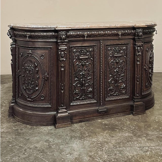 Mid 19th Century 19th Century French Renaissance Marble Top Buffet For Sale - Image 5 of 18