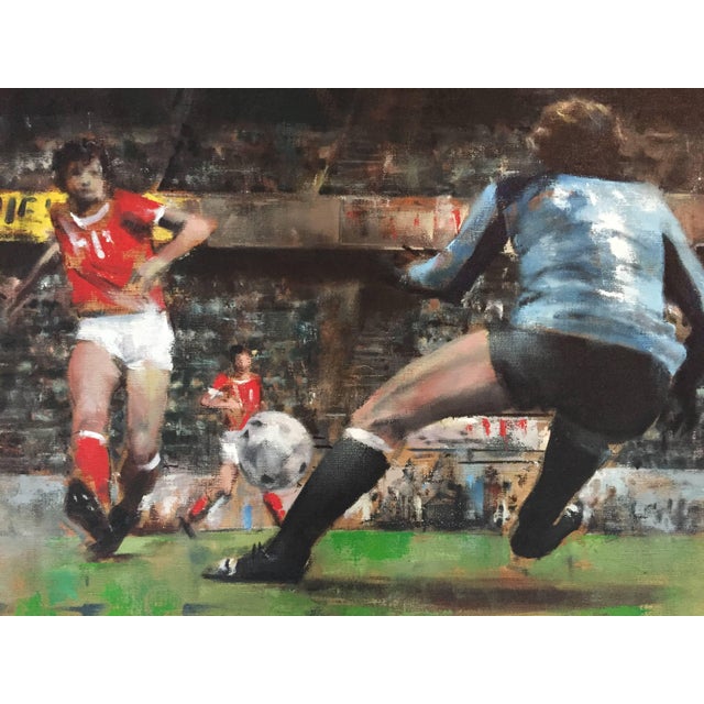 Realism John Dobbs, Shot on Goal, Sporting Scene, 1981 For Sale - Image 3 of 9