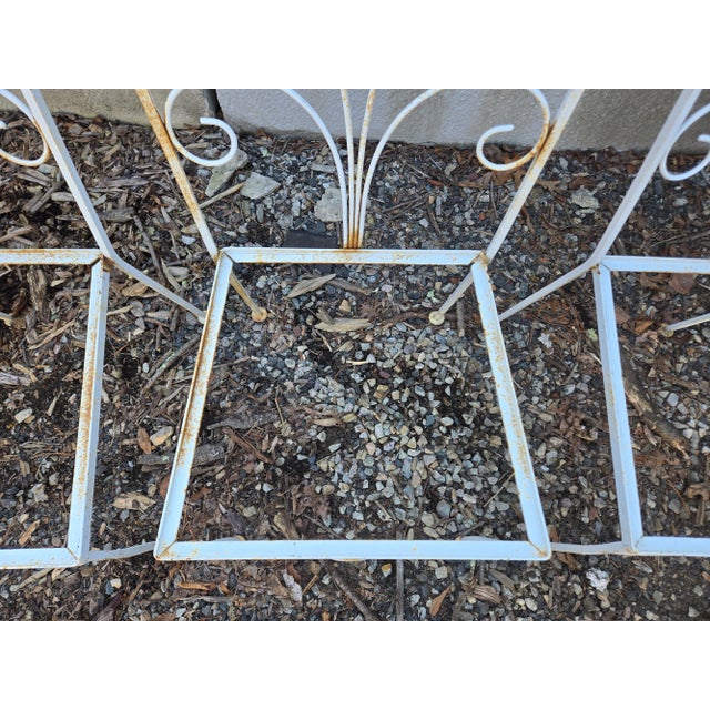 Vintage Salterini Style Wrought Iron Dining Chairs - Set of 4, Attributed For Sale - Image 12 of 12