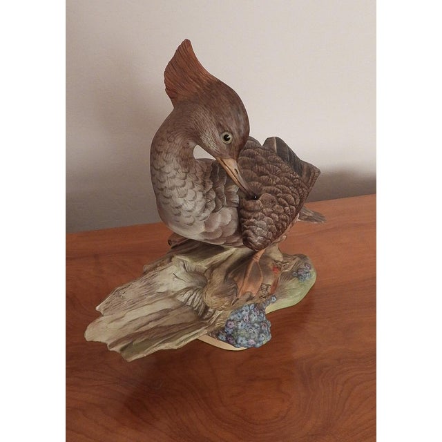 Boehm Porcelain Sculpture Pair Hooded Mergansers Water Fowl Birds Male & Female For Sale - Image 9 of 12