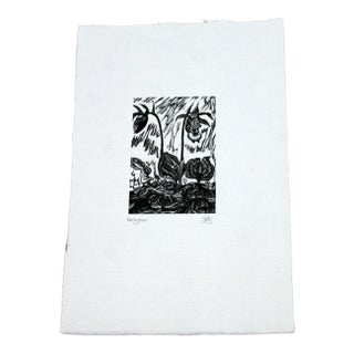 Unframed Brendan A. Brandis Wood Engraving Calypso For Sale