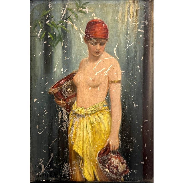 Figurative Miniature Antique Original Framed Nude Figurative Oil Painting For Sale - Image 3 of 5