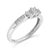 Contemporary 10K White Gold 1/2 Cttw Diamond Three Stone Ring For Sale - Image 3 of 7