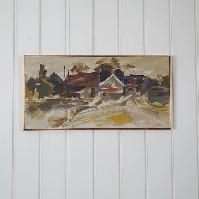Adrian Van Arkel, Modernist Houses, 1960s, Oil on Canvas For Sale - Image 13 of 18
