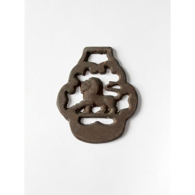Antique Brass Lion Equestrian Harness Ornament For Sale - Image 6 of 8