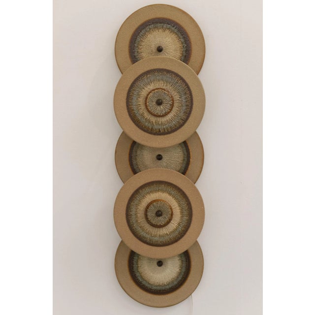 Danish Ceramic Five Disc Wall Lamp from Søholm, 1970s For Sale - Image 6 of 18