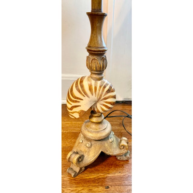 Plastic Mid 20th Century Nautilus Shell Table Lamps - a Pair For Sale - Image 7 of 12