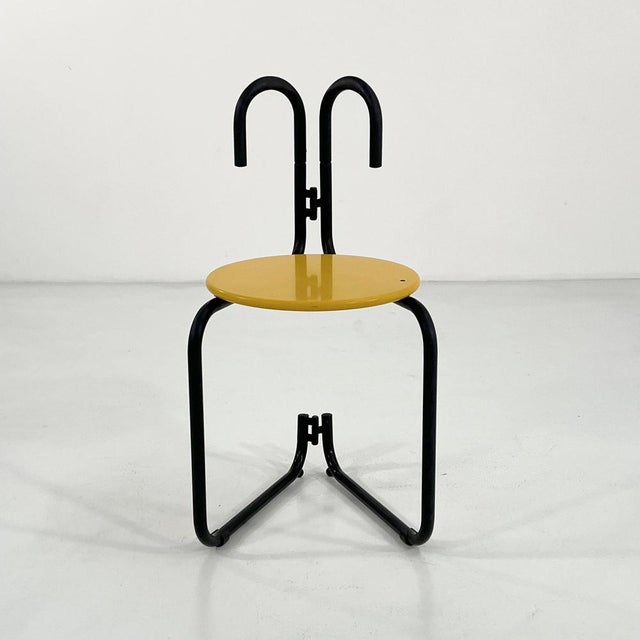 Black & Yellow Binda Chair by Luca Leonori & Stefano Stefani for Pallucco, 1980s For Sale - Image 9 of 9