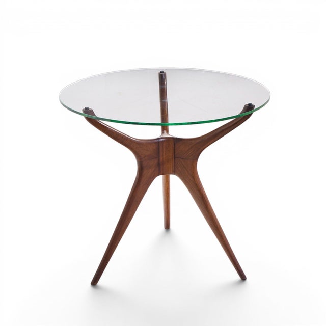 Vladimir Kagan for Dreyfuss Mid Century Walnut Tri-Symmetric Sculptural Side Tables - Pair For Sale In Chicago - Image 6 of 11