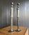 Modern 1980s Pair of Modernist Figural Candlesticks, Silver-Toned Cast Metal, Male & Female For Sale - Image 3 of 4