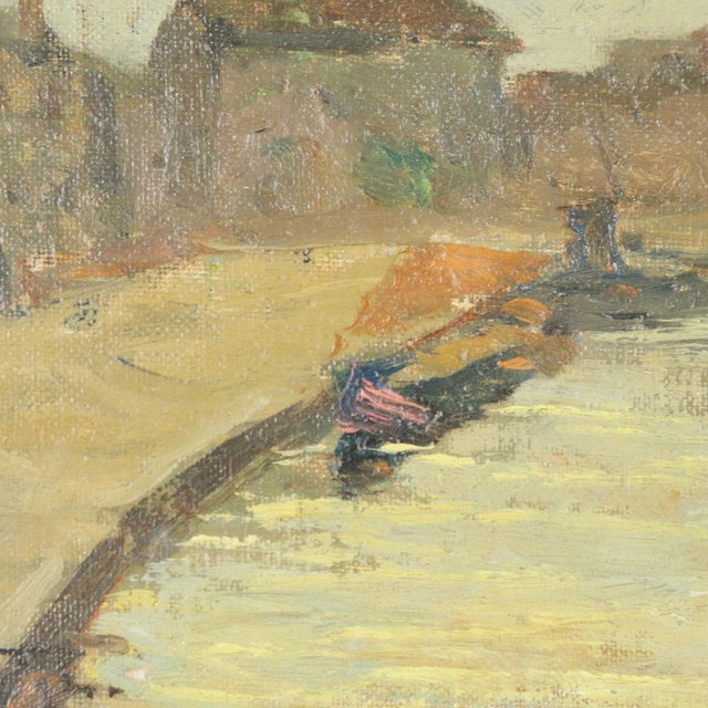 Riccardo Viriglio, Darsena di San Marco, Oil Painting on Cardboard For Sale - Image 5 of 13