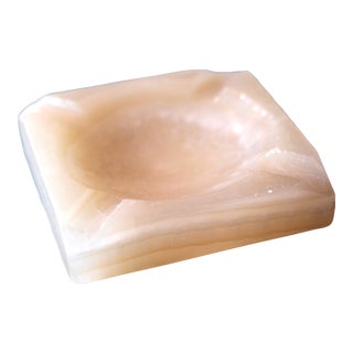 1970s Beige Alabaster Ashtray or Catchall For Sale