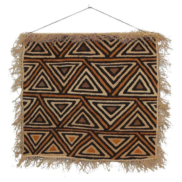 Handcrafted Kuba Cloth Wall Hanging, Democratic Republic of Congo, 1960s For Sale - Image 13 of 13