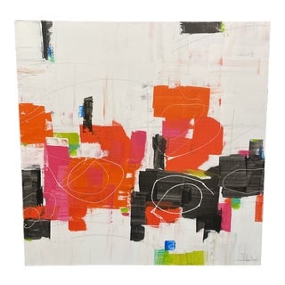 Isabel Wyatt "Composition in Red Orange" Original Acrylic Painting For Sale