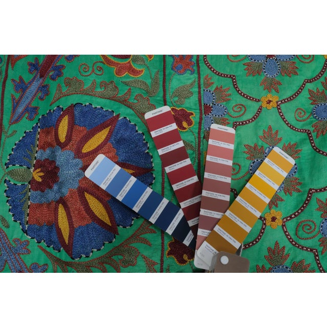 1960s Suzani Silk Wall Hanging For Sale - Image 10 of 11