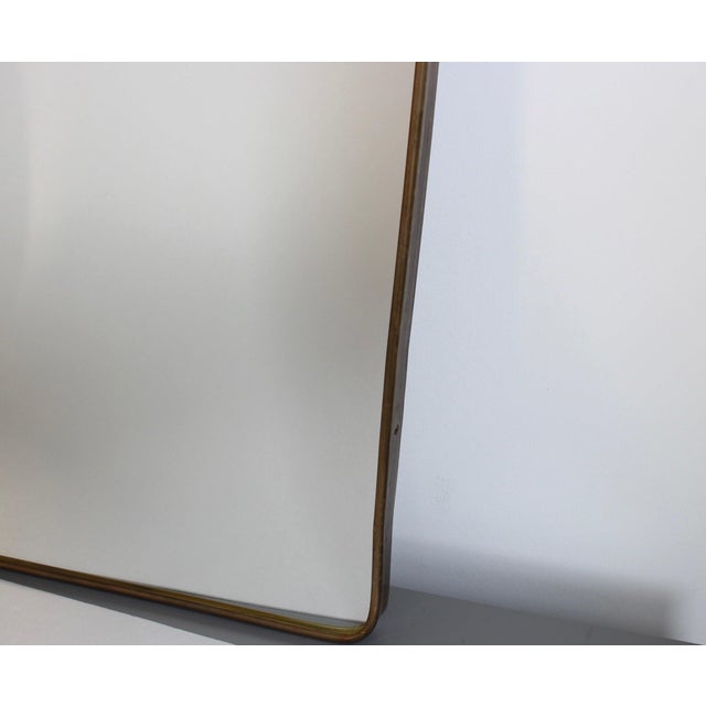 Vintage Italian Wall Mirror with Brass Frame, 1960s For Sale - Image 9 of 12