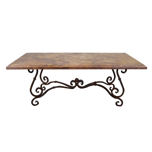 Wrought Iron Base French Marble Top Dining Table Chairish