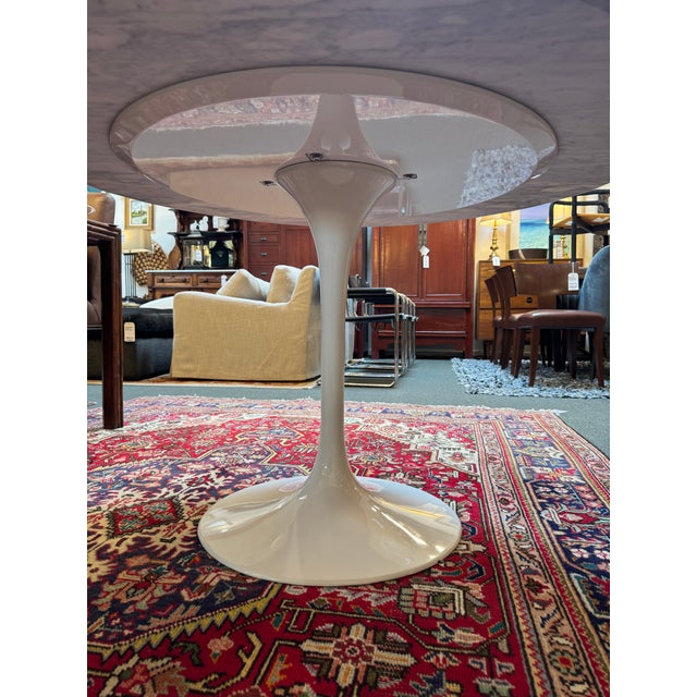 Interior Icons Tulip Table With Carrera Tabletop For Sale - Image 12 of 12