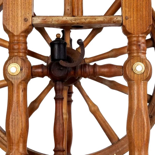 Antique Majestic Spinning Wheel in Ebony Wood For Sale - Image 11 of 13