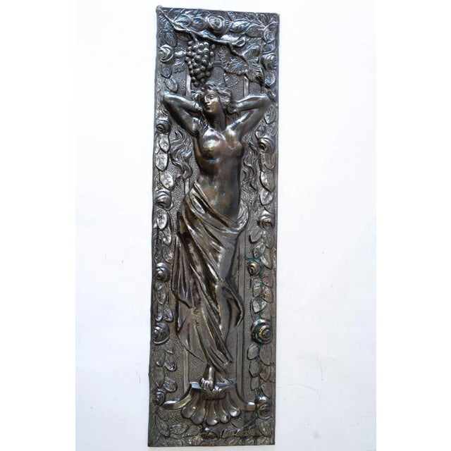 Jugendstil Brass Relief with Floral Motif, 1908 For Sale - Image 10 of 10