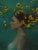 Yellow Breeze by Michael Van Zeyl | Oil Painting of a woman with flowers in her hair For Sale