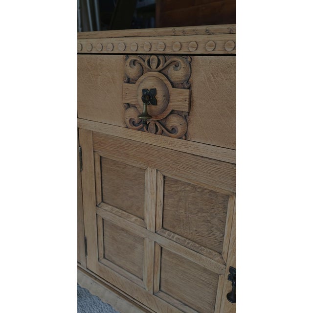 Tan Antique Natural Tiger Oak Sideboard For Sale - Image 8 of 9