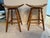 2000 - 2009 Vintage Swivel Wooden Saddle Stools 27” - A Pair For Sale - Image 5 of 6