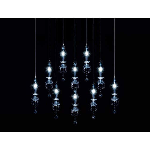 Contemporary Spectrum Modular Pendant Light in Polished Chrome and Cut Glass by Aggiolight For Sale - Image 3 of 6