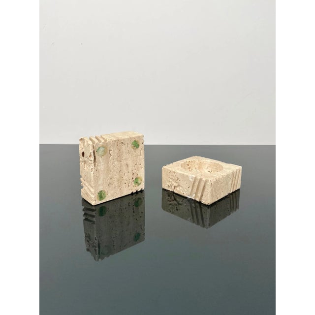 Candleholders or Ashtrays in Travertine from Fratelli Mannelli, Italy, 1970s, Set of 2 For Sale - Image 12 of 15